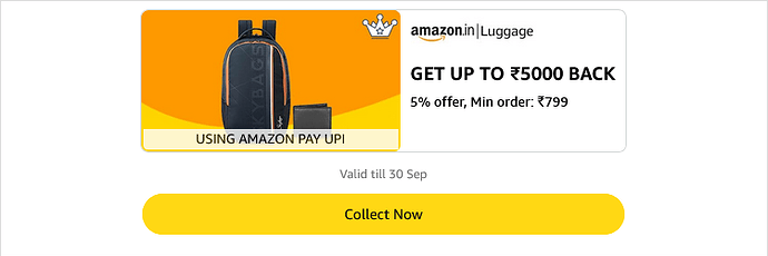 Amazon Bags & Luggage 5% Cashback Offer