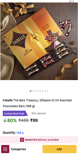 Flipkart Minutes Chocolates