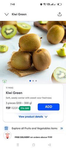 Green Kiwi on Swiggy Instamart - 3 Pieces