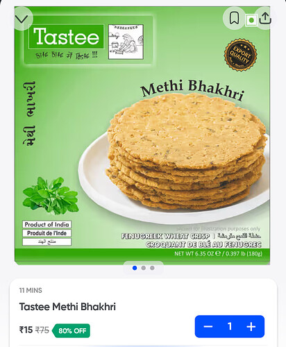 Tastee Methi Bhakhri Deal