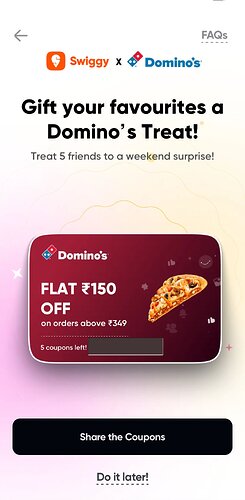 Swiggy Domino's Offer