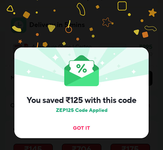 Zepto ₹125 Off Offer