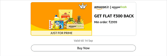 Amazon Fresh Cashback Offer
