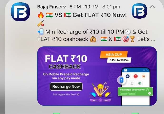 Bajaj Finserv ₹10 Cashback Offer