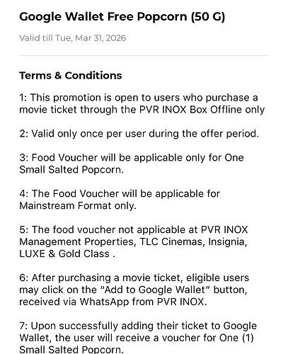 PVR INOX Google Wallet Promotion