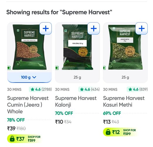 Supreme Harvest Product Range