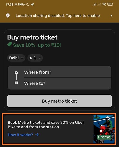 Metro & Uber Bike Discount