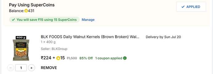BLK Foods Walnut Kernels Deal on Flipkart