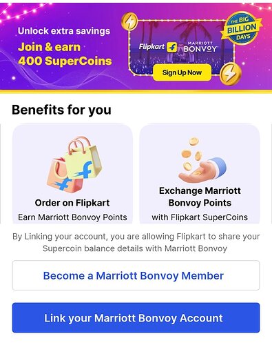 Flipkart Marriott Bonvoy Offer Supercoins