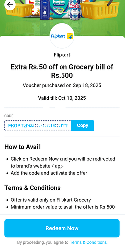 Flipkart Grocery Offer Screenshot