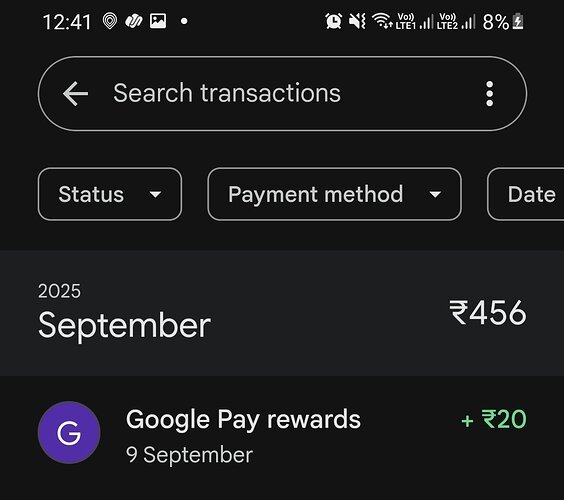 Google Pay Cashback Received