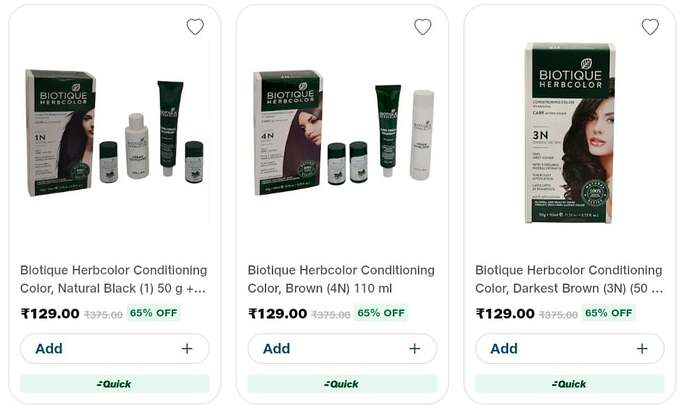 Biotique Herbcolor Products