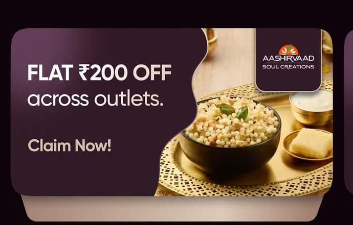 Swiggy Black Friday Offer Aashirvaad Soul Creations