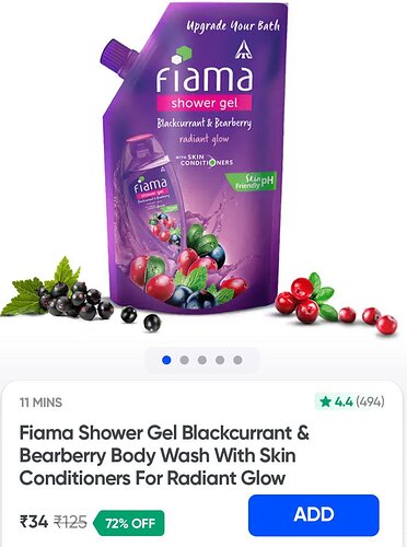 Fiama Blackcurrant & Bearberry Shower Gel 185ml Discount