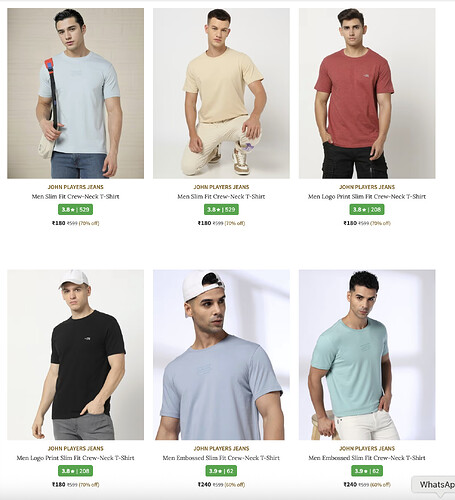 John Players Clothing Sale on Ajio