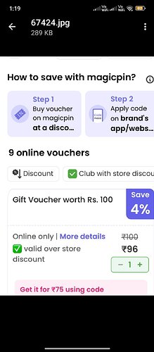 Magicpin Zepto Gift Voucher Discount
