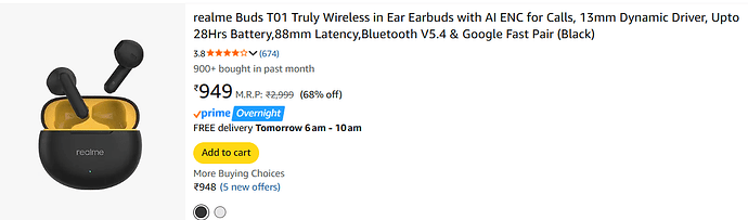 realme Buds T01 TWS Earbuds