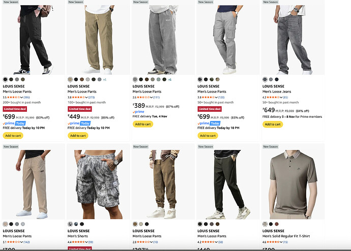 LOUIS SENSE Men's Loose Pants Deal