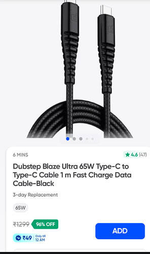 Dubstep Blaze Ultra 65W USB-C Cable