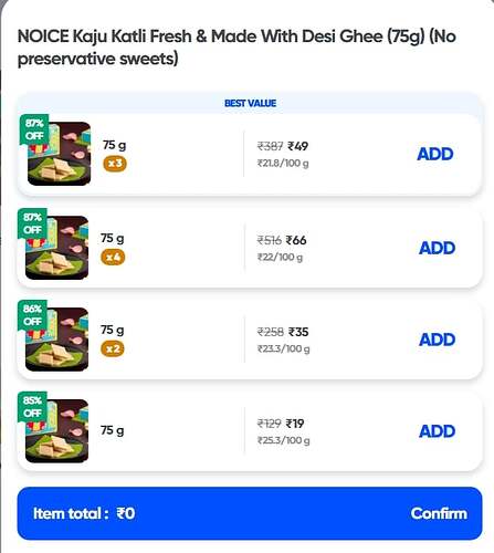 NOICE Fresh Kaju Katli Offer