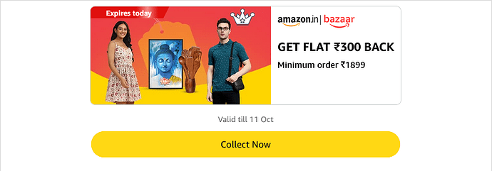 Amazon Bazaar ₹300 Cashback Offer