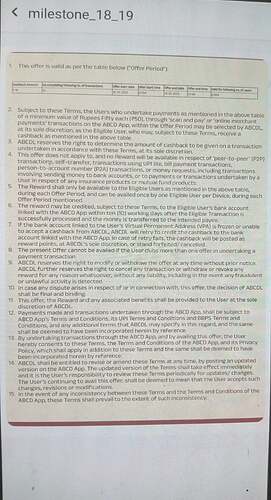 ABCD UPI Cashback Offer