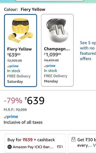 Noise Buds Trooper TWS Earbuds Fiery Yellow