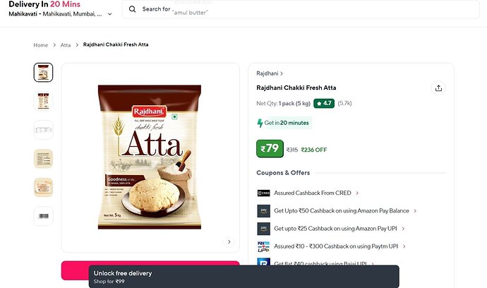 Rajdhani Chakki Fresh Atta 5KG Deal