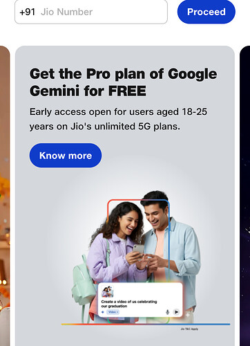 Jio Google Gemini Offer