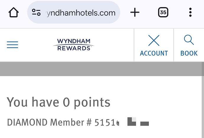 Wyndham Account Number Example