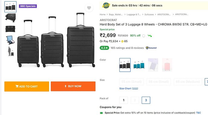 Aristocrat Chroma Luggage Set