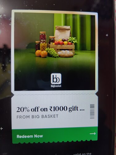 Bigbasket Voucher Details