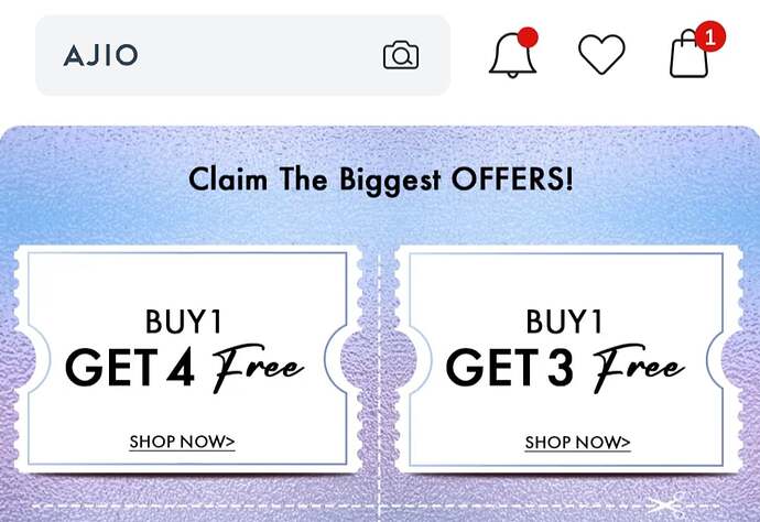 Ajio Buy 1 Get 4 Free Offer
