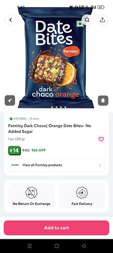 Farmley Dark Choco Orange Date Bites