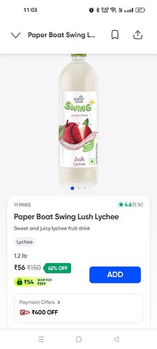 Paper Boat Swing Lush Lychee 1.2L