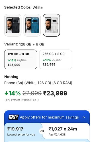 Nothing Phone 3a Rear View