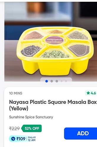 Nayasa Plastic Square Masala Box