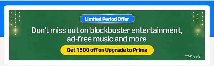 Amazon Prime Upgrade Offer Screenshot