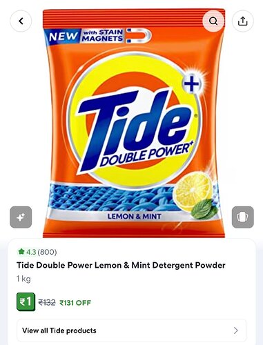 Tide Double Power Detergent Powder Zepto Deal