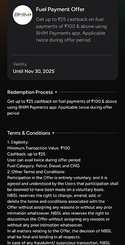 BHIM Fuel Offer Details