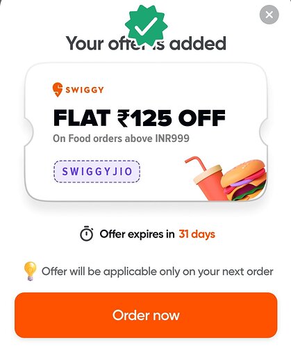 Swiggy ₹125 Off Offer