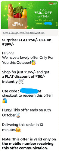 Big Basket ₹50 Off Offer