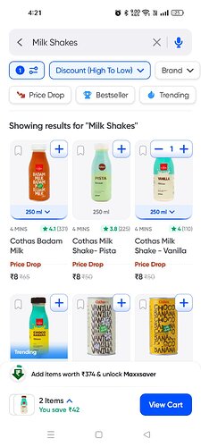 Cothas Badam Milk Shake