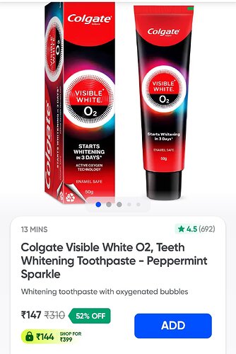 Colgate O2 Visible White Toothpaste 50gm