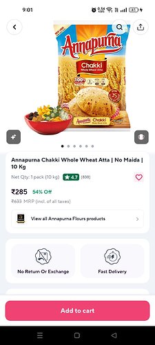 Annapurna Chakki Whole Wheat Atta 10 Kg