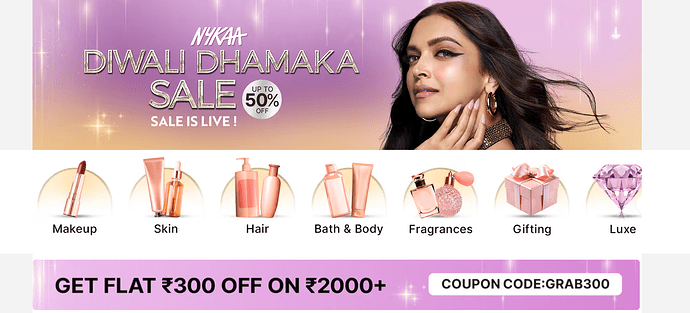 Nykaa Diwali Sale Banner