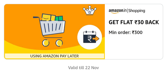 Amazon Pay Later Cashback Offer