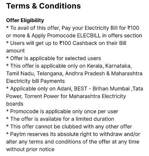 ELECBILL Offer Details