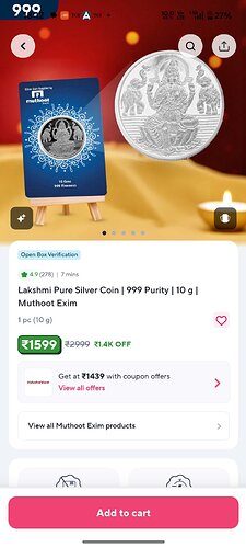 Muthoot Augmont Silver Coin Offer