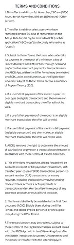 ABCD UPI Cashback Offer